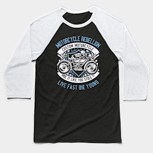 Skull Rebel Motorcycle Baseball T-Shirt